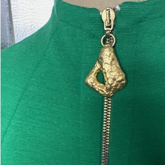 Anne Klein Vintage Emerald Green Zip Up Coat Size 4 - Picture 10 of 16